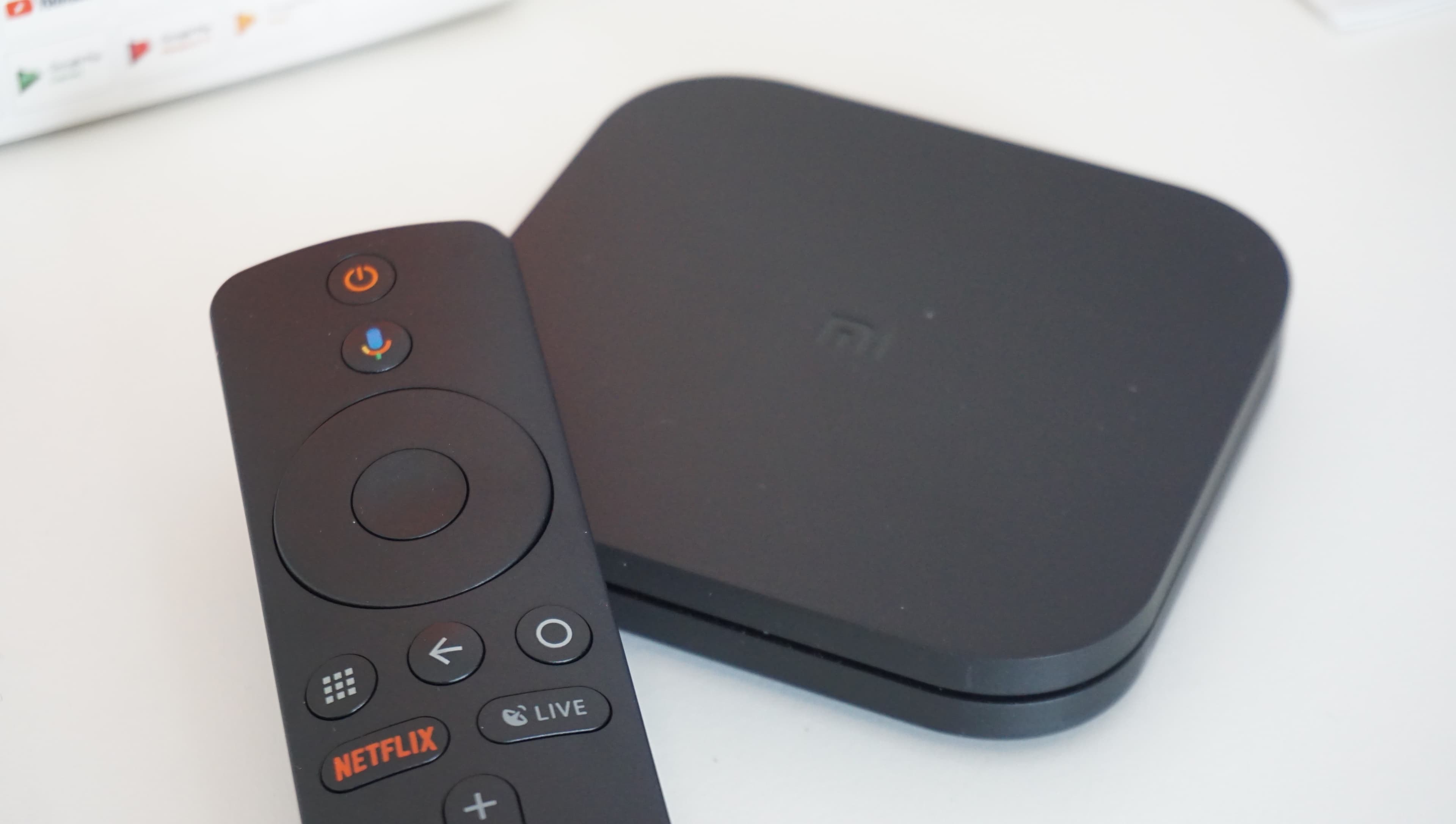 Xiaomi Mi Box S Android TV streamer with voice remote — IPTV-capable Android TV box (Wikimedia product photo)
